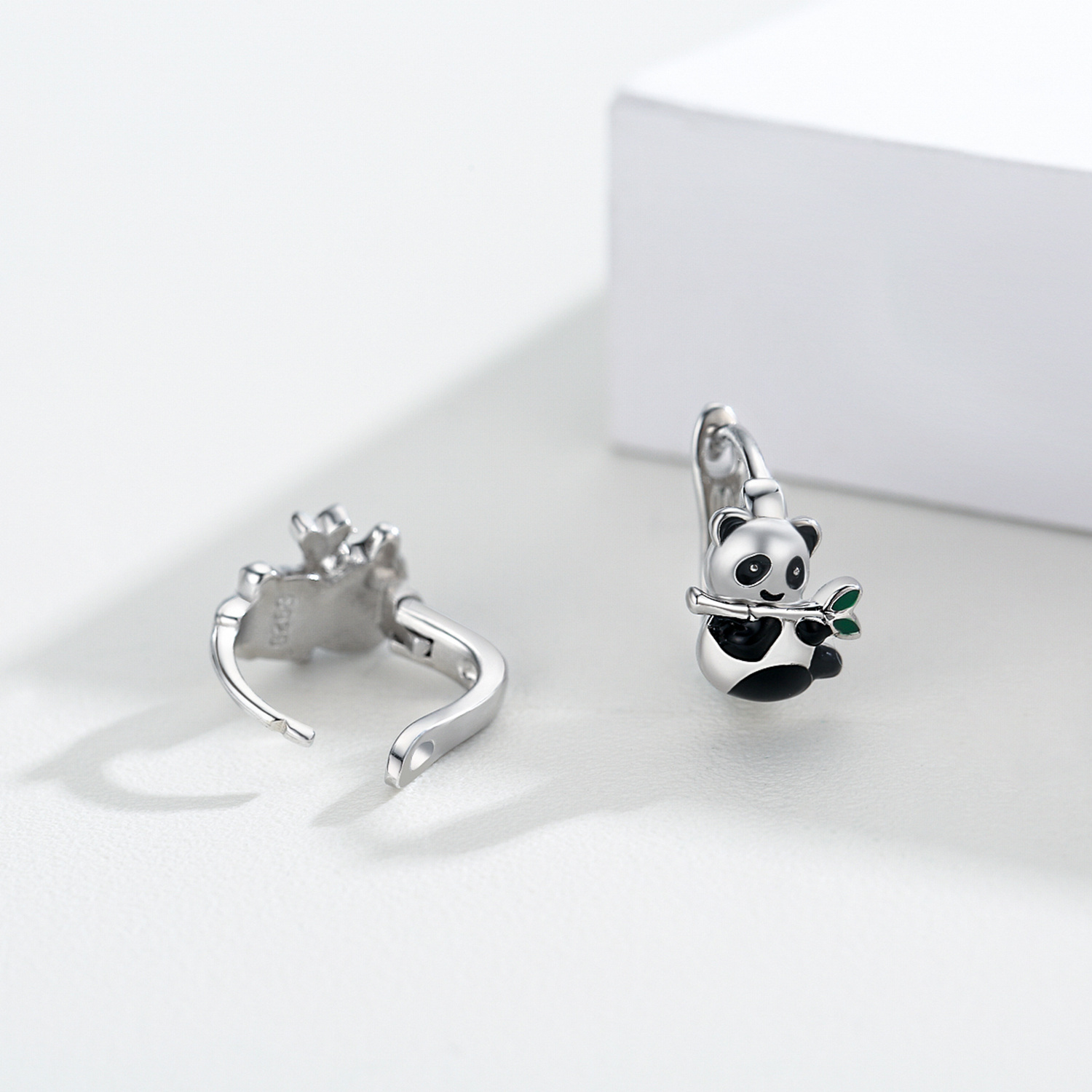 Hypoallergenic Panda/Owl Hoop Earrings for Women Girls Sterling Silver Small Animal Huggie Hoop Earrings for Sensitive Ears Panda Jewelry Gifts.